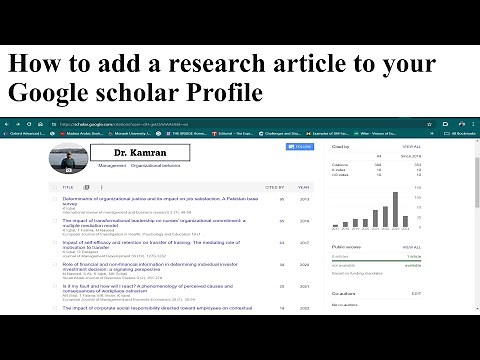 How to add a research article to your Google scholar Profile