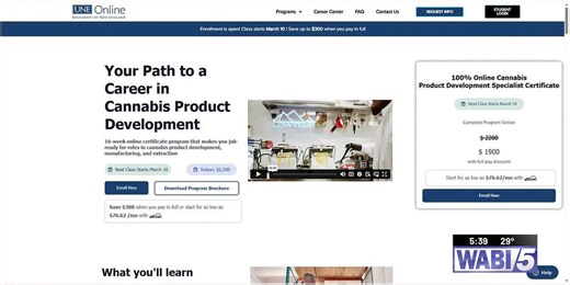 Maine college adding online programs for cannabis certifications