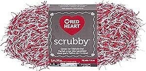 RED HEART Scrubby yarn, Candy Cane