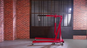 2-Ton Folding Engine Hoist with Leveler, 4400 Lbs Capacity Hydraulic Shop Crane with 6 Casters, Portable Foldable Cherry Picker for Garage, Workshop, Warehouse, Heavy-Duty, Blue