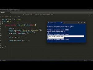 program to print ASCII value of a Character | java language