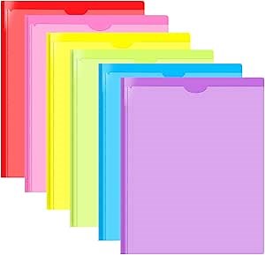Amazon.com : Binditek 18 Pack Heavyduty Plastic 2-Pocket Folders with Prongs and Clear Front Pocket, 3 Prong File Folders with Pockets and Card Slot, 20 Mil Thick, 100 Sheet Capacity, Assorted Color, Letter Size : Office Products