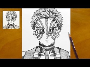 How to Draw Akaza from Demon Slayer || Easy Anime Sketch || Akaza Drawing Step by Step