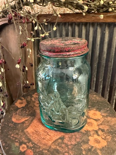 Vintage WHEATON, N. J. Blue Glass Jar Antique Storage Jar Collectibles Wedding Decor - Etsy