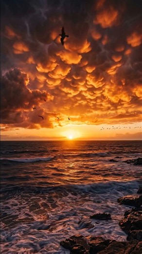 Have you ever seen clouds like this? ☁️🔥 #sunset #nature