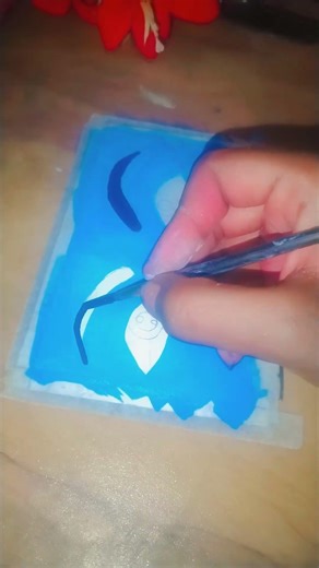 Krishna eyes painting on cardboard 👀🩵#shorts #Krishna# shorts #viral