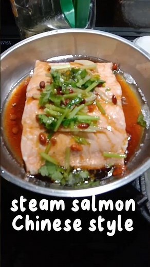 steam salmon chinese style. #resepalanitaasianfood #steamseafood #recipe #salmon