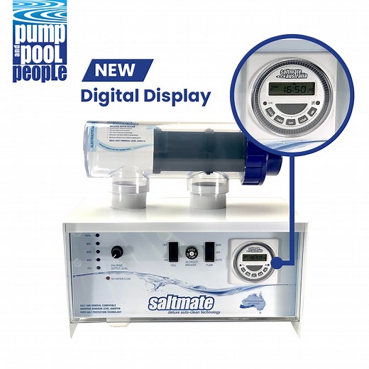 Saltmate RP20 Salt Pool Water Chlorinator Self Cleaning New Genuine Solid Plate (Digital Display) - Pump and Pool People