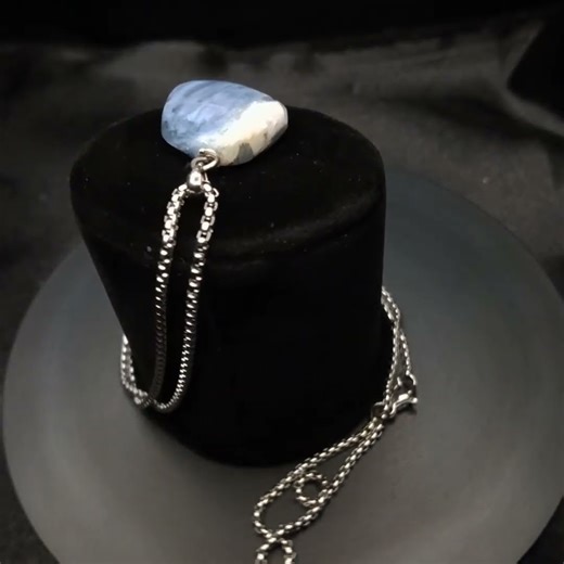 Meet Skyleaf Whisper | Natural Blue Kyanite freeform Leaf Necklace