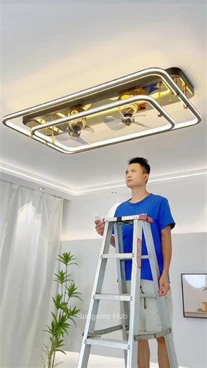 Modern LED Ceiling Fan Light for Stylish Room Makeover #LEDCeilingFan #FanLight #HomeDecor #shorts
