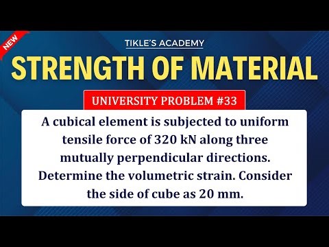 STRENGTH OF MATERIALS | UNIVERSITY EXAM IMPORTANT QUESTION 33 ‪@TIKLESACADEMY‬