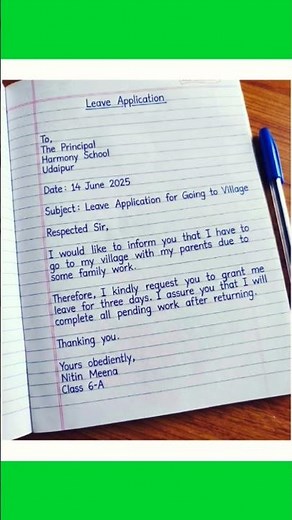 Leave application for going to village ||Application for going to village || Leave Application