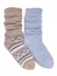 MUK LUKS Women's Tall Slouch Cabin Socks, 2-Pack, OSFM - Walmart.com
