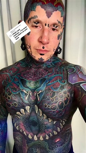 Remy I Schofield on Instagram: "“I just realized I’ve never seen your back!” . . . #tattooedguys #whiteonblacktattoo #blackworktattoo"