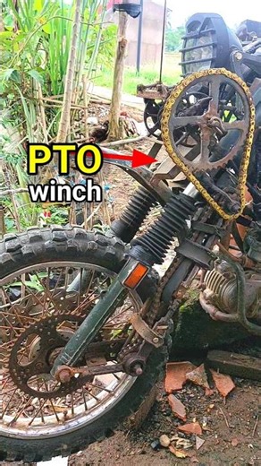 12T VS 45T gear PTO winch 2x2 2WD off-road motorcycle
