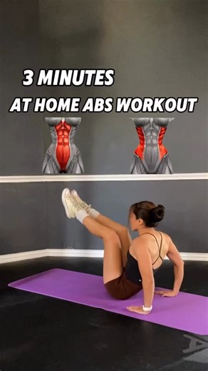 3-Minute Abs Workout at Home - Follow Along! Ready to feel the burn? #abs #core #workouttips #fitnesstips #homeworkout | Girl Gym