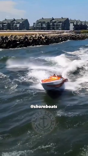 #tbt Cigarette Gladiator 36 hitting some big swells leaving Manasquan inlet! 🔥🌊🌊 Check out the full video on YouTube . . . #manasquaninlet #cigaretteboats #cigarettegladiator #cigaretteracing #swells #bigwaves #manasquan #pointpleasantbeach #jerseyshore #jerseylocal #raceboats #boatinglife #shoreboats | Shore Boats