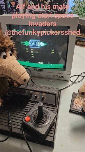 Alf and his mate ready for some Atari Space Invaders action ‪@thefunkypickersshed‬