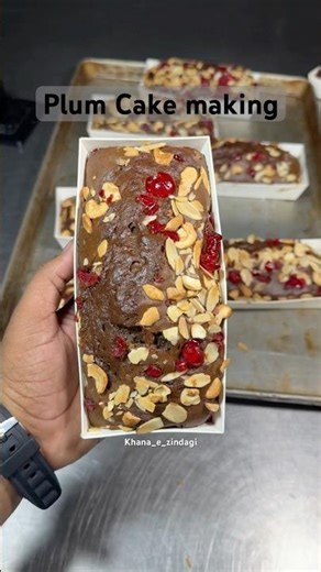 Hygienic making of plum cake in local bakery