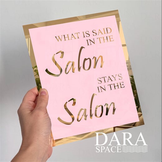 Beauty Salon Decor, Gold Salon Quote Sign, Hair Nail Room Art