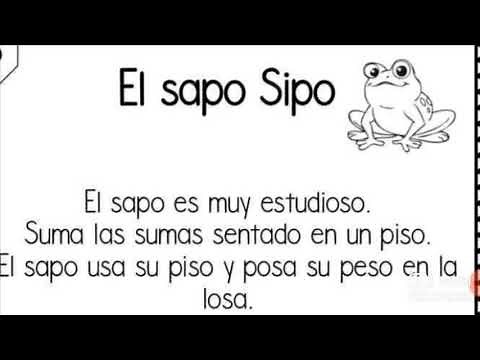 aprender a leer. cuento corto para niños de animales. El sapo sipo. aprende en casa
