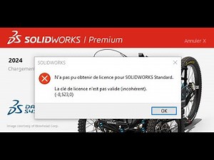 Could not obtain a license for SOLlDWORKS Standard Invalid (inconsistent) license key. (-8,523,0)