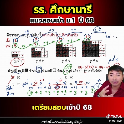 แนวข้อสอบเข้า ม.1 ปี 68 ข้อที่ 1 #ครูเจ๊หนุ่ม #คณิตศาสตร์ #สอบเข้าม1 #ศึกษานารี
