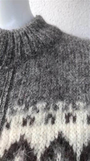 Vintage Icelandic Handmade Chunky Wool Knit Cardigan Sweater Natural Color Patterned Wool Cream Gray Brown Button up Norwegian Cardigan Sz M - Etsy