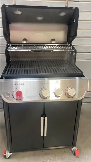 Weber E-325 Propane Grill with warming racks. Check it out in hoots, YouTube shop, ladies and gents.