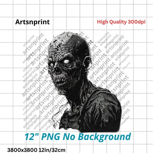 Zombie Sublimation Design, Transparent PNG, Bonus JPG (digital Download) - Etsy