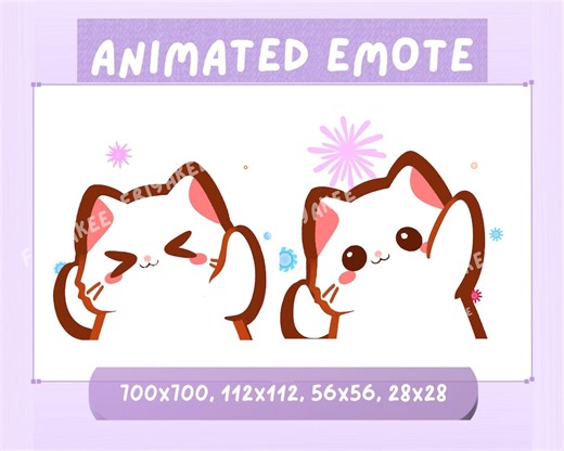Animated White Cat Cheer Stream Alert – Twitch Discord Youtube (digital Download GIF) - Etsy