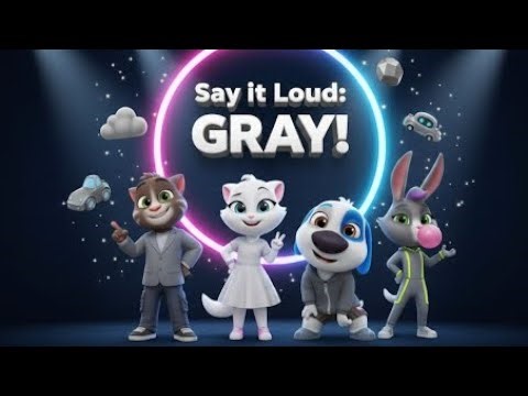 Gray Color Song for Kids 🐱🐶 | Learn Colors with Talking Tom & Friends! | Fun Educational Video