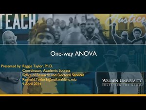 One-way Analysis of Variance (ANOVA)