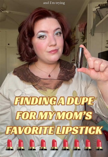 Finding a dupe for my mom’s favorite lipstick 💄 Shades used: @Lancôme color design lipstick in Fashion Icon @M·A·C Cosmetics New York Apple #wlw #whimsicalaesthetic #dupe #lipstickswatch #motherdaughterduo