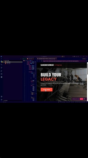 I Built a Gym Website in 30 Seconds 💪🔥 #coding