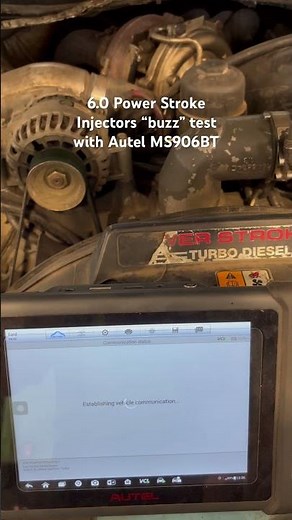 6.0 Power Stroke Ford fuel injectors “buzz” test using AUTEL MS906BT #fuelinjectors #powerstroke