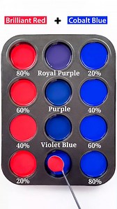Brilliant Red Vs Cobalt Blue Satisfying Color Mixing #colormixing #paintmixing #asmr #fblifestyle | Painting Academy