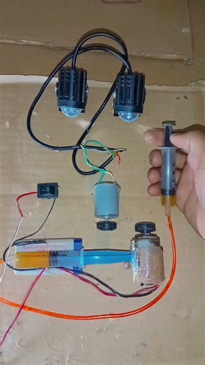 How to working bike fog light | using water pressure | Inventor Pr