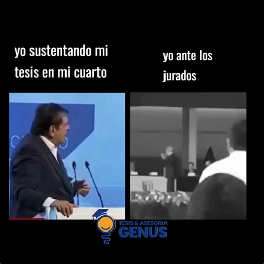 Que tu sustentación no sea un meme. 💀🎓 En Genus te damos las herramientas para que domines al jurado desde el primer minuto. ✨ Asesoría personalizada en cada etapa. 🔗 Escríbenos al número que está en el perfil y asegura tu éxito. #tesistas #vidauniversitaria #tesis #tesisuniversitaria #tesis