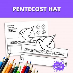 Pentecost Craft Bible Activity Paper Hat Printable Christian Coloring Pages