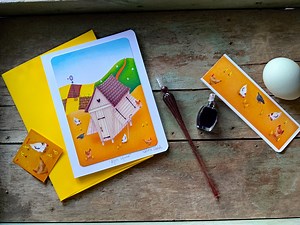 Hen House Greeting Card: Farm Chicken Coop Art - Etsy