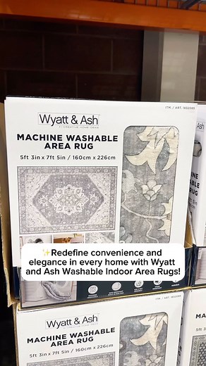 COSTCO DEALS on Instagram: "✨Redefine convenience and elegance in every home with Wyatt and Ash Washable Indoor Area Rugs!📍Available nationwide in @costco stores for $39.99. Plus shop for it on Costco.com too! 😍 Beautiful designs in the Geraldine, Beatrice, and Darya Area Rugs 🧼 Machine Washable ✅ Built-in skid resistance for added safety 👍🏽 Low profile design for a seamless fit 🙌 One piece construction for convenience and durability 🛒 Simplify maintenance for a hassle free home experienc