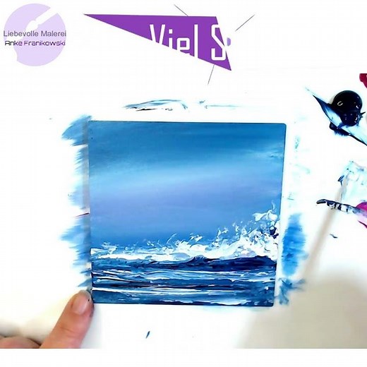 Acrylic painting for beginners, sea painting #56 Daily Art