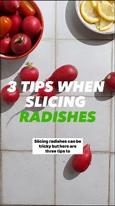 This week's #FreshTip: How to slice radishes. 🌱 Use these tips when making our Falafel and couscous recipe! See our full menu at hellofresh.ca/menus | HelloFresh