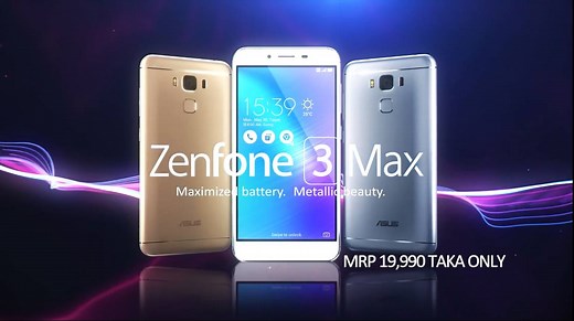 75K views · 149 shares | Introducing ASUS Zenfone 3 MAX (ZC553KL) featuring 4100 mAh large battery to keep you active all day long, with standby that lasts up to 38 days. With 0.3s fast fingerprint sensor, 16+8 MP camera with laser autofocus technology and Octacore Snapdragon processor paired with 3 GB RAM and 32 GB ROM - the Zenfone 3 MAX ZC553KL is designed to work all day, and play all night! Price: BDT 19,990. | ASUS | Facebook