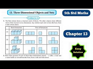 5th Std Maths Problem Set 51 Chapter 13 Three Dimensional Objects and Nets | MH BOARD