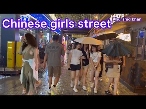 Chinese girls street walk guangzhou