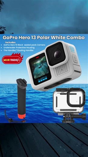 GoPro Hero 13 Polar white combo Only MVR11600/- DM me for more info and deliveries. #gopro #camera #maldives #goproitems #accessories #goprostuffs #Capture #creatorsearchinsights