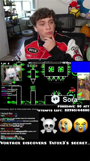 Vortrox discovers tatos secret.. #geometrydash #twitch #robtop #funny #gd #vortrox #geometrydash