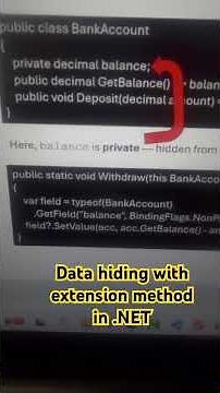 Data hiding in extension method .NET #code #interviews